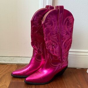 Metallic Hot Pink Cowboy Boots